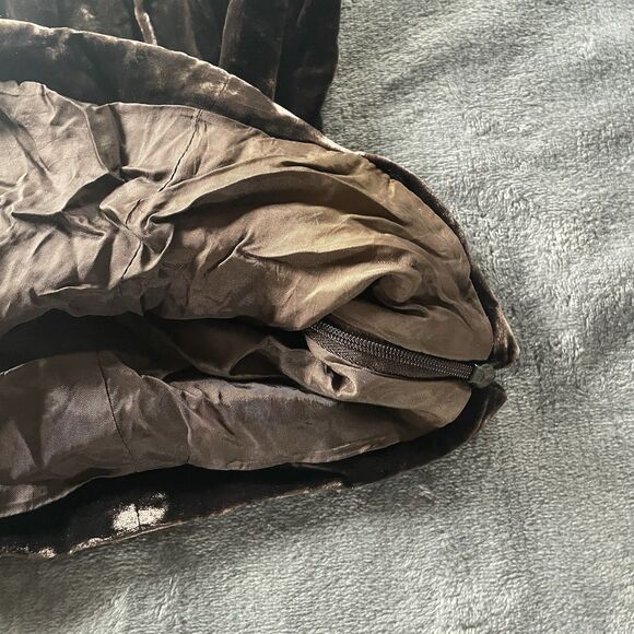 Albert Nipon Evening Tank Womens 8 Brown Crushed Velvet Crop Holiday Event Party - Picture 4 of 9